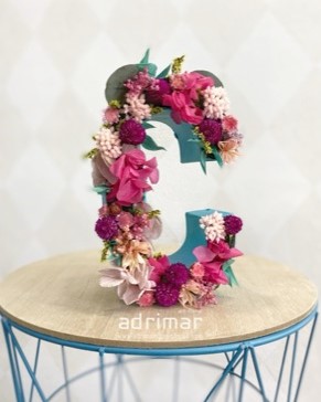 LETRAS Y NÚMEROS FLOR PRESERVADA - SLIM